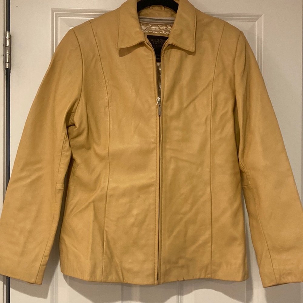 Vintage 90s Wilson Leather Pelle Studio Yellow Jacket - L